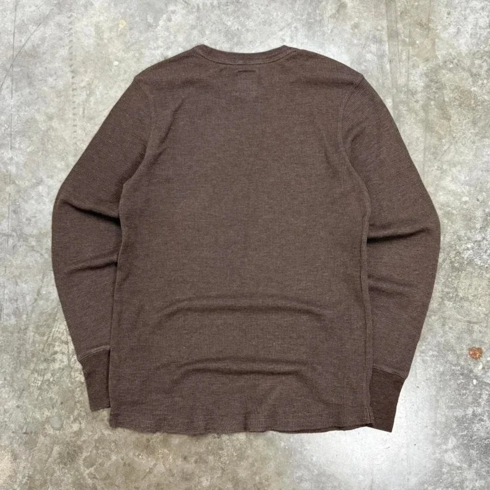 Mossimo Supply Co. Brown Waffle Knit Thermal Long Sleeve Size M